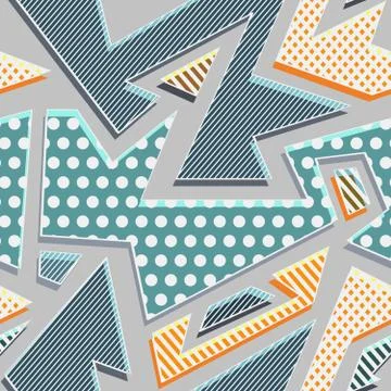 Cloth geometric seamless pattern with grunge effect Stock Illustration