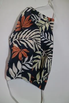 Cloth mask with leaf pattern Stock Photos