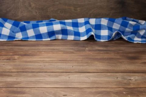 Cloth napkin at rustic table in front Stock Photos