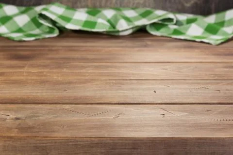 Cloth napkin at rustic table in front Stock Photos