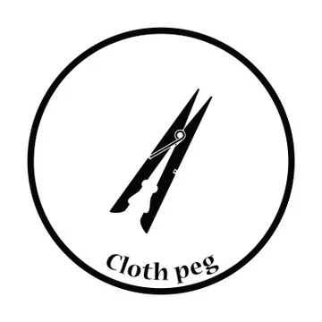 Cloth peg icon Stock Illustration