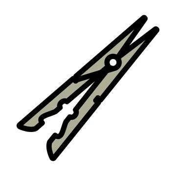 Cloth Peg Icon Stock Illustration