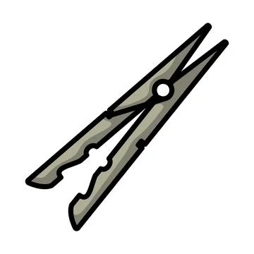Cloth Peg Icon Stock Illustration