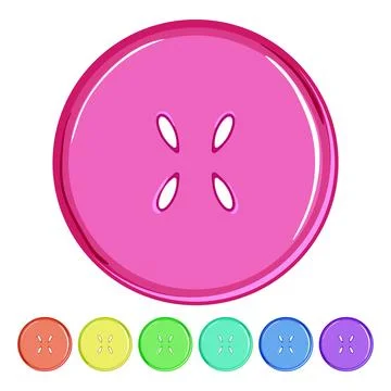 Cloth sewing button cartoon vector graphic Stock Illustration