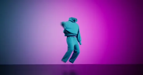 Cloth simulated over motion captured shuffle dance moves of male dancer Stock Footage 247178668
