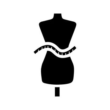 Cloth size guide black icon / clothing measurement Stock Illustration