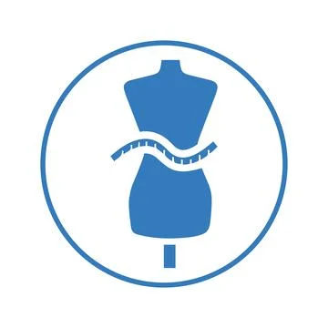 Cloth size guide blue icon / clothing measurement Stock Illustration