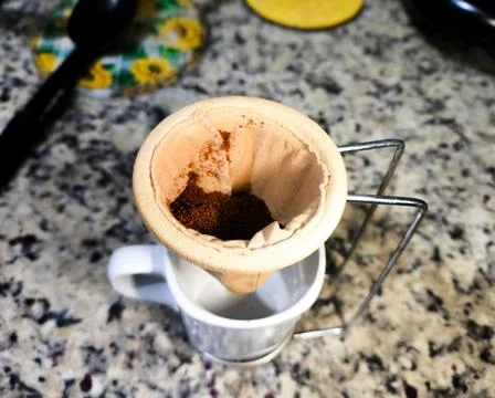 Cloth strainer for coffee making Stock Photos