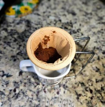 Cloth strainer for coffee making Stock Photos