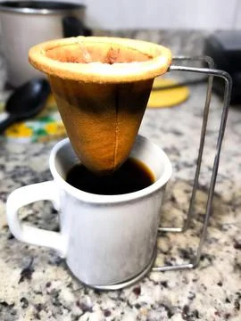 Cloth strainer for coffee making Stock Photos