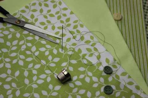 Cloth with thread coils Stock Photos