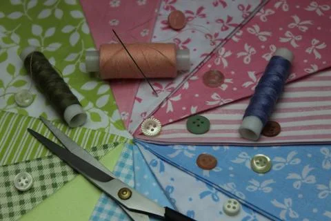 Cloth with thread coils Stock Photos