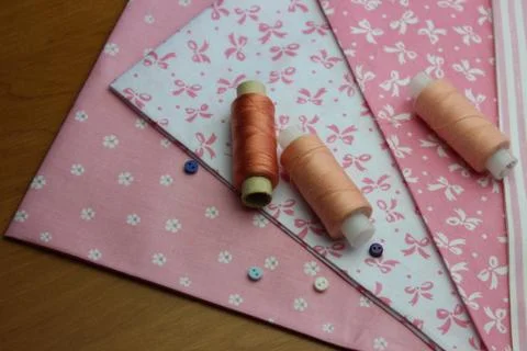 Cloth with thread coils Stock Photos