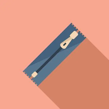 Cloth zipper icon flat vector. Clothing sew Illustrazione stock