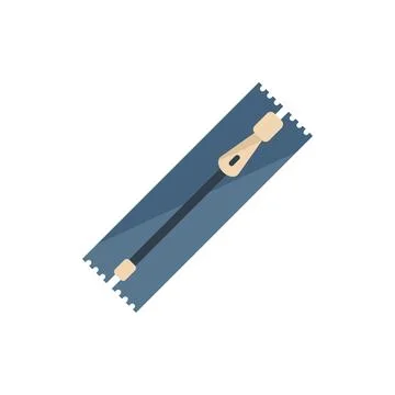 Cloth zipper icon flat vector. Clothing sew Illustrazione stock