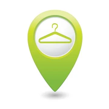 Clothers hanger icon pointer green Stock Illustration