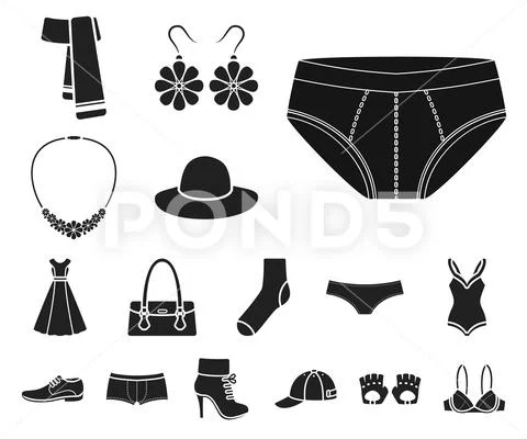 Women accessories icon set Royalty Free Vector Image
