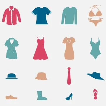 Clothes and accessories Stock Illustration
