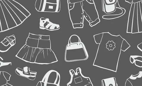 Clothes and accessories pattern Stock Illustration