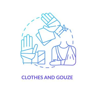 Clothes and gauze blue gradient concept icon Illustrazione stock