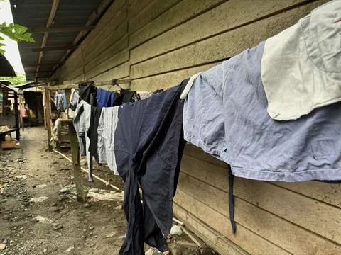 Clothes that are dried Stock Photos