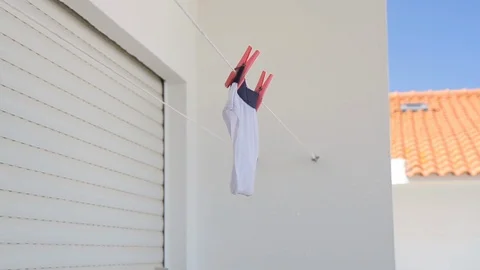 Clothes are drying on a rope Stock Footage 114611510