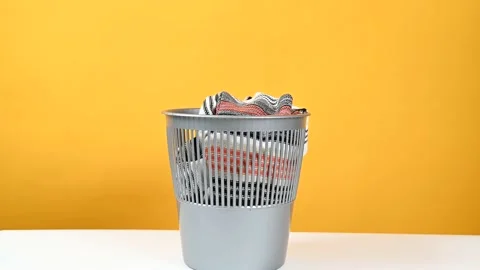 Clothes are thrown in the trash Stock Footage 150943806