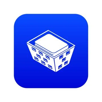 Clothes in basket icon blue vector Stock Illustration