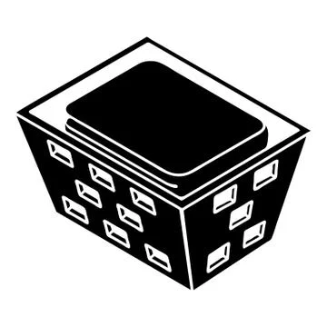 Clothes in basket icon, simple style Stock Illustration