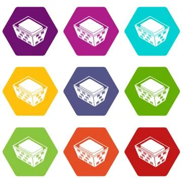 Clothes in basket icons set 9 Stock Illustration
