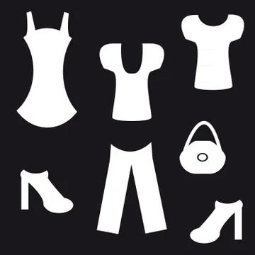 Clothes on black background Stock Illustration
