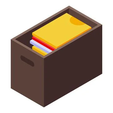 Clothes box donation icon, isometric style イラスト素材