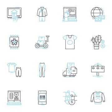 Clothes browsing linear icons set. Fashion, Styles, Colorful, Trending, Catalog Stock Illustration