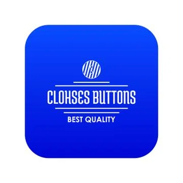 Clothes button accessory icon blue vector 스톡 일러스트