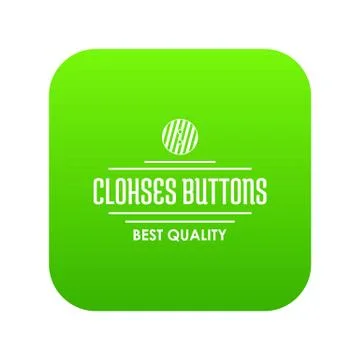 Clothes button accessory icon green vector 스톡 일러스트