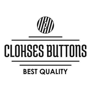 Clothes button accessory logo, simple black style Stock Illustration