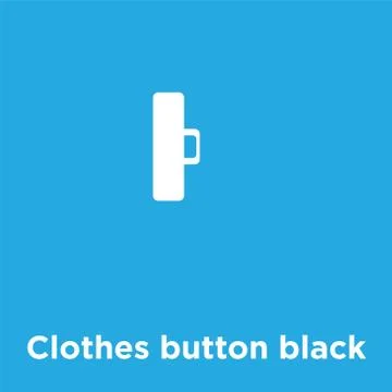 Clothes button black icon isolated on blue background Illustrazione stock