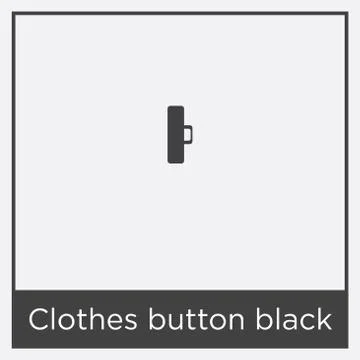 Clothes button black icon isolated on white background Stock Illustration