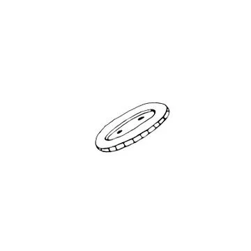 Clothes button contour outline. Accessory, doodle, hand drawn, icon element o Stock Illustration