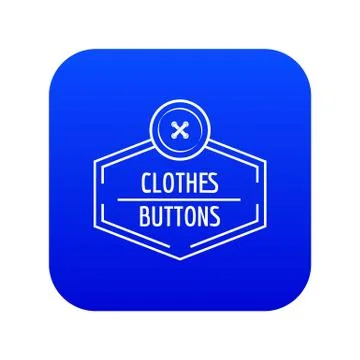 Clothes button craft icon blue vector Stock Illustration
