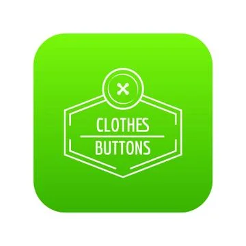 Clothes button craft icon green vector 스톡 일러스트