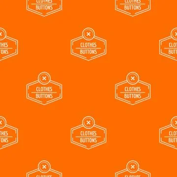 Clothes button craft pattern vector orange Stock Illustration