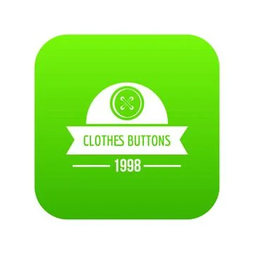 Clothes button design icon green vector Stock Illustration