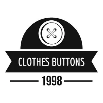 Clothes button design logo, simple black style Stock Illustration