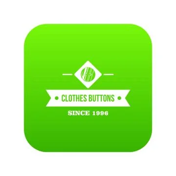 Clothes button element icon green vector Stock Illustration