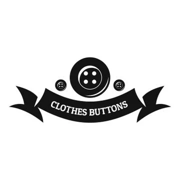 Clothes button fabric logo, simple black style Stock Illustration