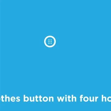 Clothes button with four holes icon isolated on blue background Illustrazione stock