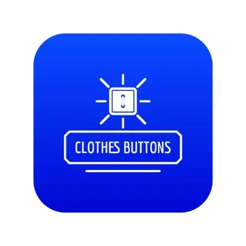 Clothes button icon blue vector 스톡 일러스트
