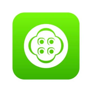 Clothes button icon green vector Stock Illustration