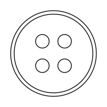 Clothes Button Icon Outline Vector Stock Illustration